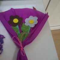 okul öncesınde kağit işler, duvar süsü ,davetiye kartları ,suluboya  çalişması (6275)