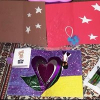 okul öncesınde kağit işler, duvar süsü ,davetiye kartları ,suluboya  çalişması (6283)