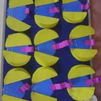 okul öncesınde kağit işler, duvar süsü ,davetiye kartları ,suluboya  çalişması (6288)