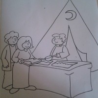 okul öncesınde kağit işler, duvar süsü ,davetiye kartları ,suluboya  çalişması (6304)