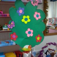 okul öncesınde kağit işler, duvar süsü ,davetiye kartları ,suluboya  çalişması (6314)