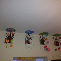 okul öncesınde kağit işler, duvar süsü ,davetiye kartları ,suluboya  çalişması (6324)