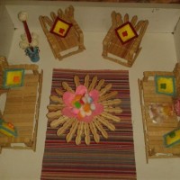 okul öncesınde kağit işler, duvar süsü ,davetiye kartları ,suluboya  çalişması (6327)