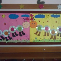 okul öncesınde kağit işler, duvar süsü ,davetiye kartları ,suluboya  çalişması (6337)