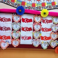 okul öncesınde kağit işler, duvar süsü ,davetiye kartları ,suluboya  çalişması (6344)