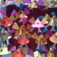 okul öncesınde kağit işler, duvar süsü ,davetiye kartları ,suluboya  çalişması (6367)