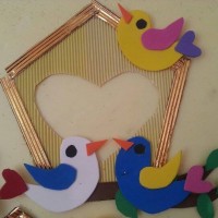 okul öncesınde kağit işler, duvar süsü ,davetiye kartları ,suluboya  çalişması (6368)