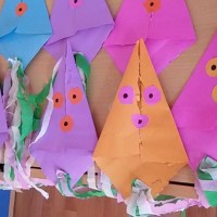 okul öncesınde kağit işler, duvar süsü ,davetiye kartları ,suluboya  çalişması (6378)