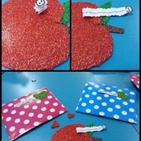 okul öncesınde kağit işler, duvar süsü ,davetiye kartları ,suluboya  çalişması (6401)