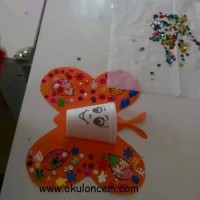 okul öncesınde kağit işler, duvar süsü ,davetiye kartları ,suluboya  çalişması (6409)