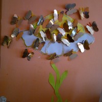 okul öncesınde kağit işler, duvar süsü ,davetiye kartları ,suluboya  çalişması (6412)