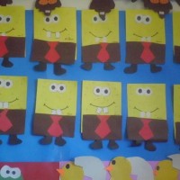 okul öncesınde kağit işler, duvar süsü ,davetiye kartları ,suluboya  çalişması (6414)