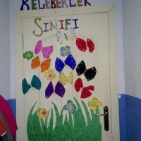 okul öncesınde kağit işler, duvar süsü ,davetiye kartları ,suluboya  çalişması (6417)