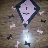 okul öncesınde kağit işler, duvar süsü ,davetiye kartları ,suluboya  çalişması (6422)