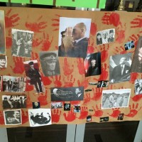 okul öncesınde kağit işler, duvar süsü ,davetiye kartları ,suluboya  çalişması (6427)