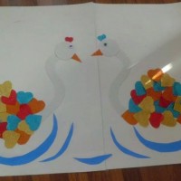 okul öncesınde kağit işler, duvar süsü ,davetiye kartları ,suluboya  çalişması (6431)