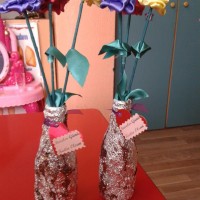 okul öncesınde kağit işler, duvar süsü ,davetiye kartları ,suluboya  çalişması (6464)