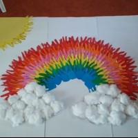 okul öncesınde kağit işler, duvar süsü ,davetiye kartları ,suluboya  çalişması (6480)