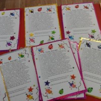 okul öncesınde kağit işler, duvar süsü ,davetiye kartları ,suluboya  çalişması (6496)