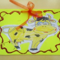 okul öncesınde kağit işler, duvar süsü ,davetiye kartları ,suluboya  çalişması (6499)