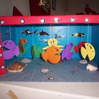 okul öncesınde kağit işler, duvar süsü ,davetiye kartları ,suluboya  çalişması (6510)