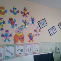 okul öncesınde kağit işler, duvar süsü ,davetiye kartları ,suluboya  çalişması (6513)