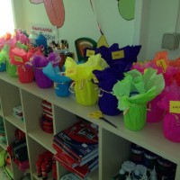 okul öncesınde kağit işler, duvar süsü ,davetiye kartları ,suluboya  çalişması (6517)