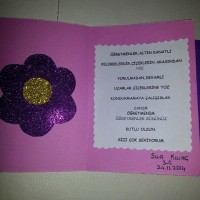 okul öncesınde kağit işler, duvar süsü ,davetiye kartları ,suluboya  çalişması (6518)