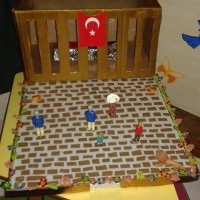 okul öncesınde kağit işler, duvar süsü ,davetiye kartları ,suluboya  çalişması (6520)