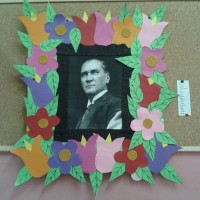 okul öncesınde kağit işler, duvar süsü ,davetiye kartları ,suluboya  çalişması (6525)