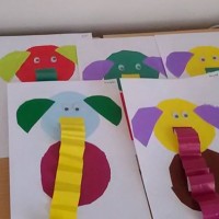 okul öncesınde kağit işler, duvar süsü ,davetiye kartları ,suluboya  çalişması (6529)