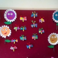 okul öncesınde kağit işler, duvar süsü ,davetiye kartları ,suluboya  çalişması (6544)