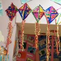 okul öncesınde kağit işler, duvar süsü ,davetiye kartları ,suluboya  çalişması (6578)