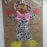 okul öncesınde kağit işler, duvar süsü ,davetiye kartları ,suluboya  çalişması (6582)