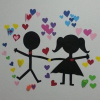 okul öncesınde kağit işler, duvar süsü ,davetiye kartları ,suluboya  çalişması (6595)