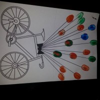 okul öncesınde kağit işler, duvar süsü ,davetiye kartları ,suluboya  çalişması (6613)