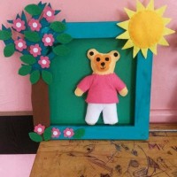 okul öncesınde kağit işler, duvar süsü ,davetiye kartları ,suluboya  çalişması (6639)