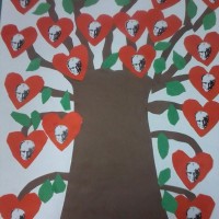 okul öncesınde kağit işler, duvar süsü ,davetiye kartları ,suluboya  çalişması (6640)