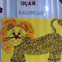 okul öncesınde kağit işler, duvar süsü ,davetiye kartları ,suluboya  çalişması (6647)