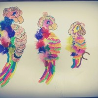 okul öncesınde kağit işler, duvar süsü ,davetiye kartları ,suluboya  çalişması (6651)