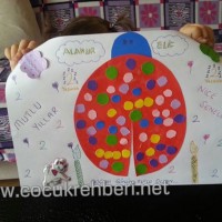 okul öncesınde kağit işler, duvar süsü ,davetiye kartları ,suluboya  çalişması (6654)