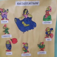 okul öncesınde kağit işler, duvar süsü ,davetiye kartları ,suluboya  çalişması (6661)