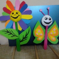 okul öncesınde kağit işler, duvar süsü ,davetiye kartları ,suluboya  çalişması (6663)