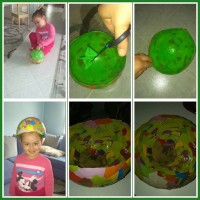 okul öncesınde kağit işler, duvar süsü ,davetiye kartları ,suluboya  çalişması (6670)