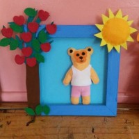 okul öncesınde kağit işler, duvar süsü ,davetiye kartları ,suluboya  çalişması (6675)