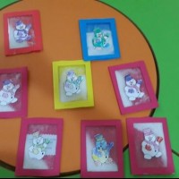 okul öncesınde kağit işler, duvar süsü ,davetiye kartları ,suluboya  çalişması (6682)