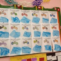 okul öncesınde kağit işler, duvar süsü ,davetiye kartları ,suluboya  çalişması (6697)