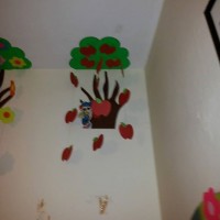 okul öncesınde kağit işler, duvar süsü ,davetiye kartları ,suluboya  çalişması (6699)