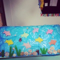 okul öncesınde kağit işler, duvar süsü ,davetiye kartları ,suluboya  çalişması (6711)