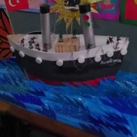 okul öncesınde kağit işler, duvar süsü ,davetiye kartları ,suluboya  çalişması (6731)